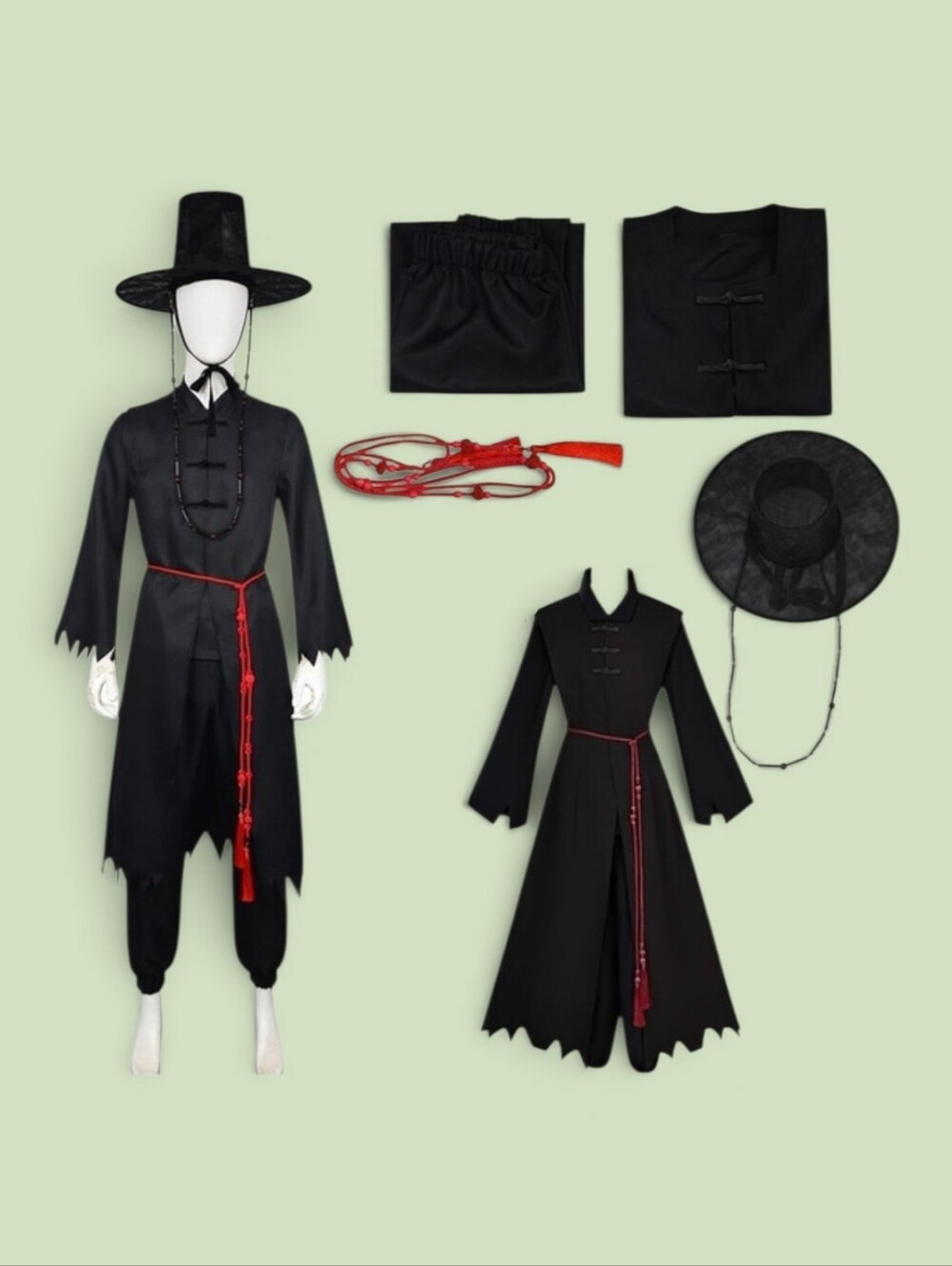 NWOT Adult Saja Boys Costume K-pop demon Hunters 6pc Cosplay Set